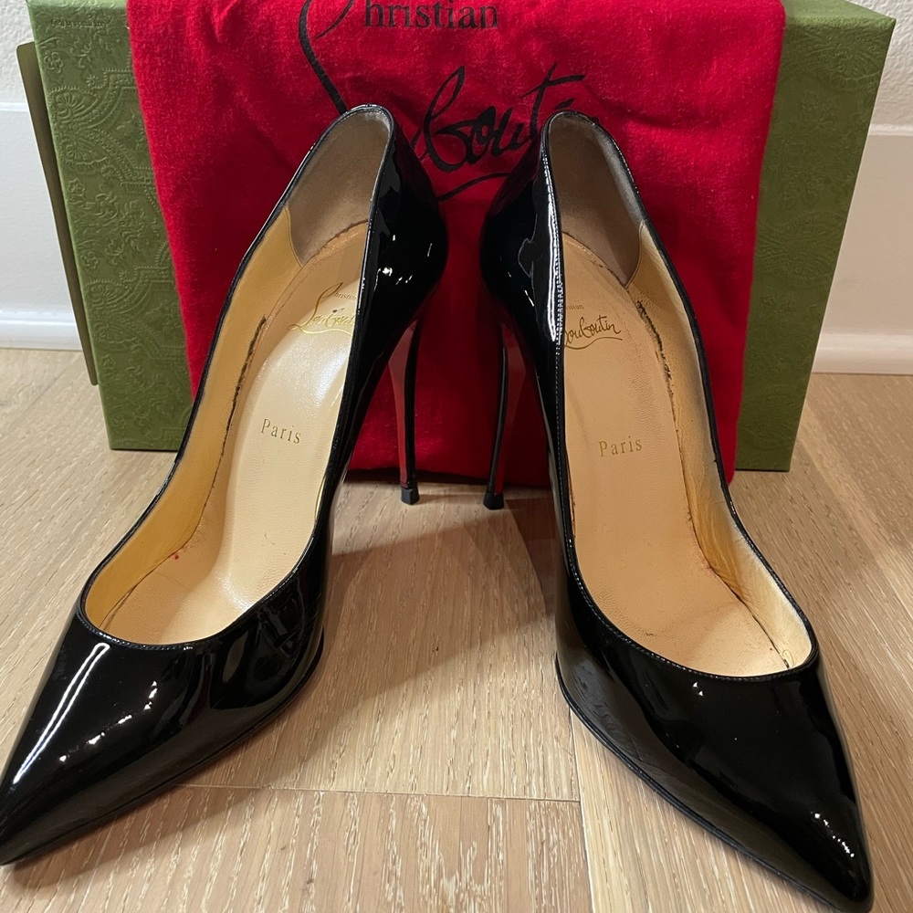 Black Christian Louboutin Patent Leather Pigalle Follie size 38.5